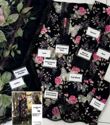 Maria.B - Premium Printed Lawn Chikankari Suit