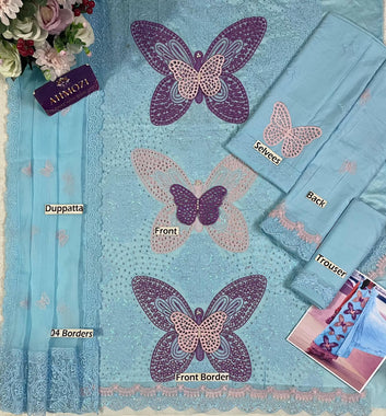 MARIA B LUXURY EMBROIDERED LAWN 3 PIECE SUIT