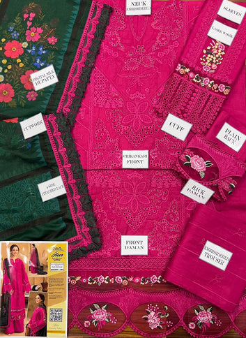 HEER HEAVILY EMBROIDERED LAWN 3 PIECE SUIT