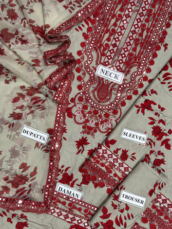 ANEELAS PRINTED LAWN 3 PIECE SUIT
