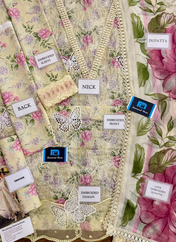 MARIA-B BUTTERFLY HIT CODE EMBROIDERED LAWN 3 PIECE SUIT